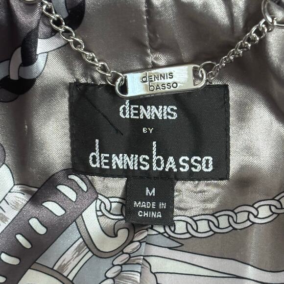 Vintage Y2K Dennis Basso Faux Fur Coat Brown Gray Striped Medium Jacket Warm - Picture 15 of 16